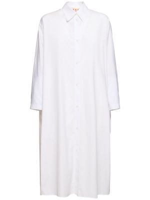 Pamučna midi haljina Marni bijela