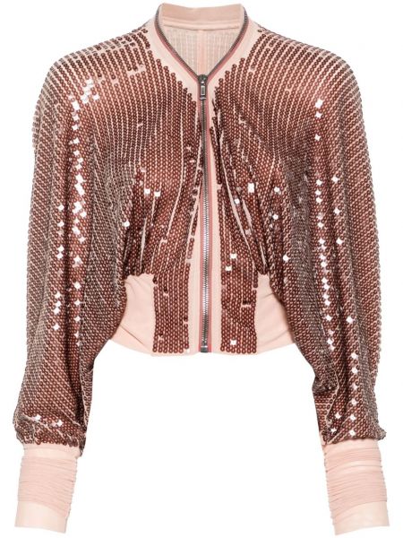 Veste longue à paillettes Rick Owens Lilies rose