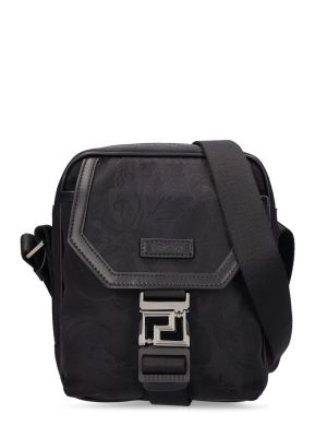 Nylon crossbody táska Versace fekete