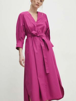 Midi haljina Answear Lab ružičasta
