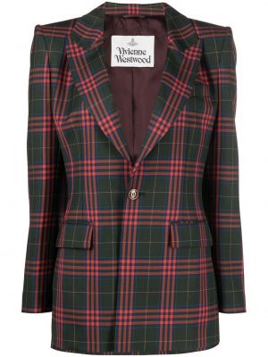 Sjekket lang blazer Vivienne Westwood rød