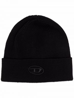Плетена шапка Diesel черно