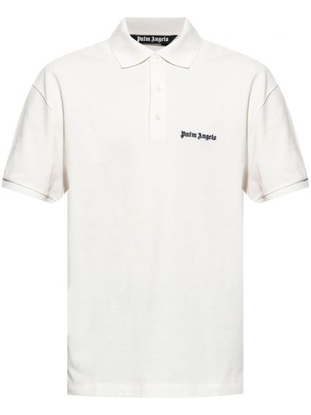 Poloshirt med broderier Palm Angels hvid