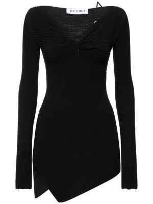 Mini obleka iz viskoze The Attico črna