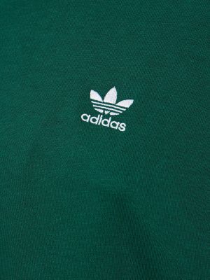 Oversized jopa s kapuco s črtami Adidas Originals zelena