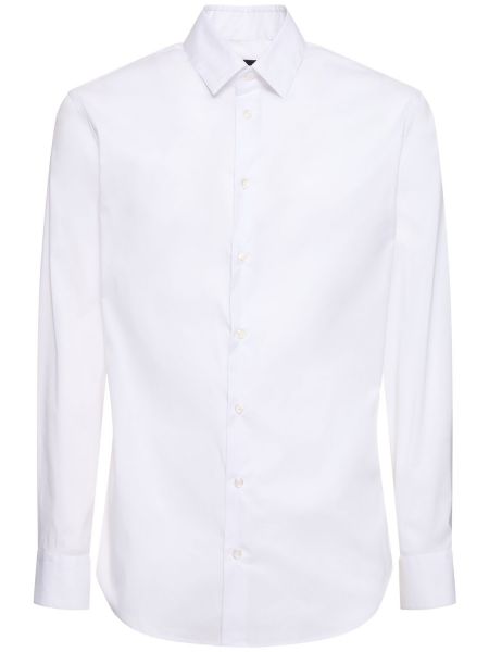 Medvilninė marškiniai Giorgio Armani balta