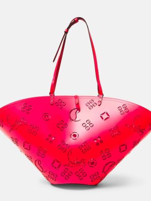 Lakovaná kožená nákupná taška Christian Louboutin ružová