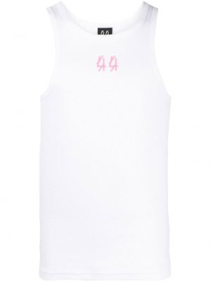 Bomull brodert tank top 44 Label Group hvit