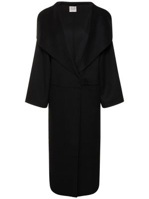 Kašmírový vlnený kabát Totême čierna