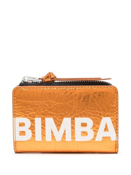 Кожено портмоне с принт Bimba Y Lola оранжево