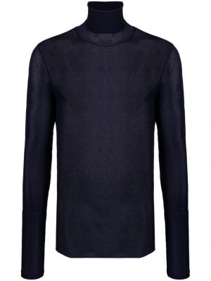 Прозрачен пуловер Ami Paris синьо