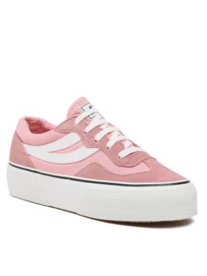 Ниски обувки на платформе Superga розово