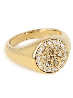 Aranyozott gyűrű Guess sárga