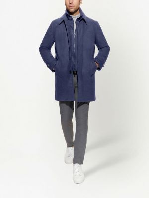 Manteau en laine matelassé Norwegian Wool bleu