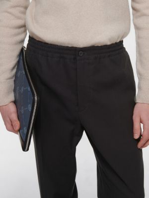 Βαμβακερό παντελόνι Berluti μαύρο
