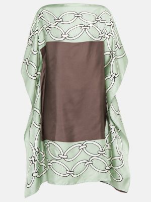 Rochie de mătase cu imagine Valentino verde