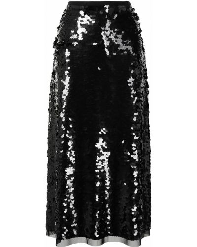 Falda midi con lentejuelas Tory Burch negro