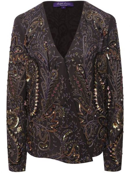 Шелковая блузка Ralph Lauren коричневая