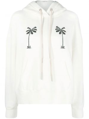 Hoodie con stampa Palm Angels bianco