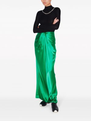 Hedvábné dlouhá sukně Rosetta Getty zelené