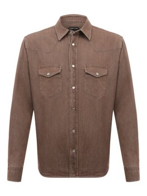 Джинсовая рубашка Tom Ford коричневая