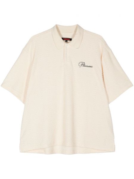 Poloshirt med broderier Pleasures hvid