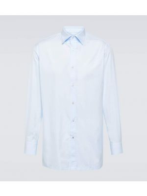 Βαμβακερό πουκάμισο Loro Piana μπλε