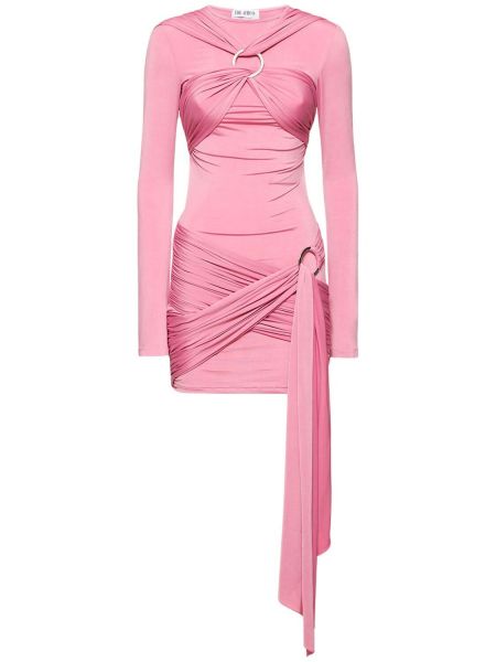 Мини рокля от джърси The Attico розово