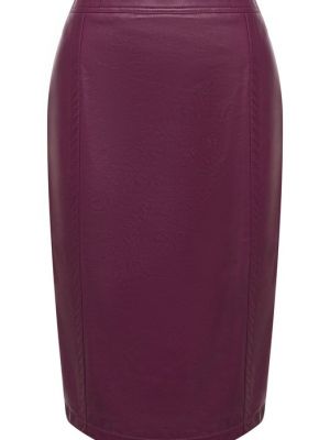 Кожаная юбка Saint Laurent фиолетовая