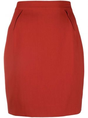 Vlněné mini sukně s vysokým pasem na zip Thierry Mugler Pre-owned - červená