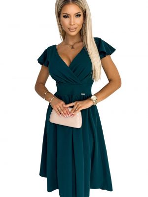 Sukienka mini z krótkim rękawem Numoco zielona