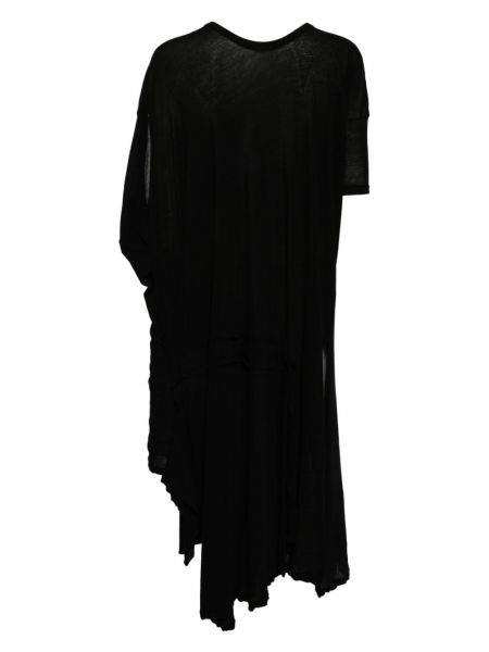 T-shirt asymétrique drapé Yohji Yamamoto noir