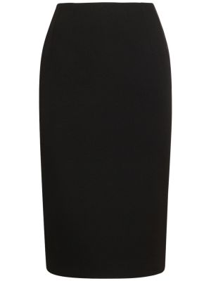 Vlnená midi sukňa Versace čierna
