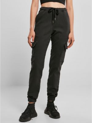 Pletené pletené cargo kalhoty s vysokým pasem Uc Ladies černé