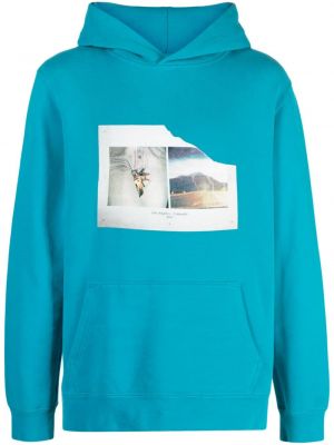 Pamučna hoodie s kapuljačom s printom Zadig&voltaire plava