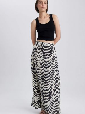 Priliehavá dlhá sukňa so vzorom zebry Defacto
