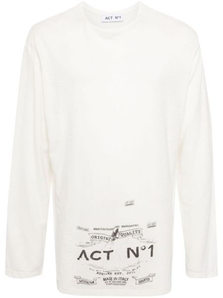 Koszulka bawełniana z nadrukiem Act N°1 biała
