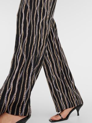 Pantaloni de mătase cu imagine Chloé negru