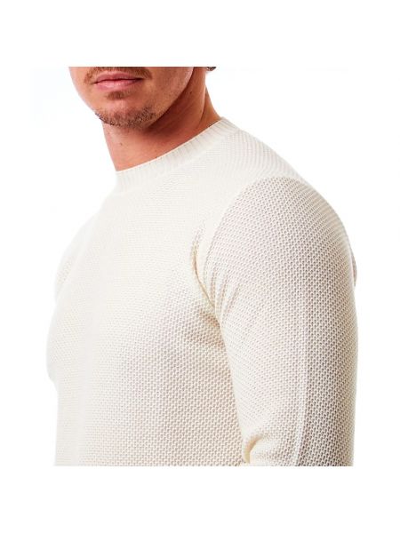 Jersey de lana de lana merino de tela jersey Filippo De Laurentiis blanco