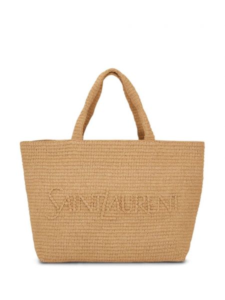 Shopper handtasche mit stickerei Saint Laurent beige