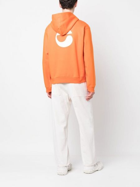 Raštuotas džemperis su gobtuvu Coperni oranžinė