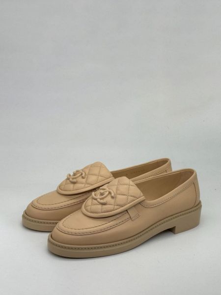 Leder loafer Chanel Pre-owned beige