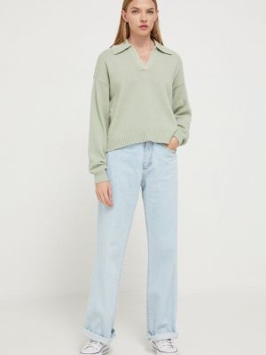 Pamučni pulover Hollister Co. zelena