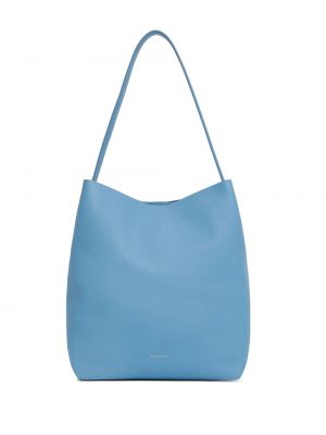 Kožená nákupná taška Mansur Gavriel modrá