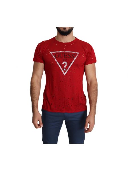 Casual hemd aus baumwoll mit print Guess rot