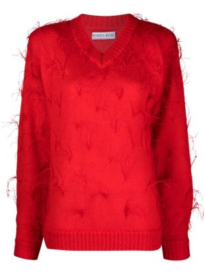 Пуловер с пера с v-образно деколте Rowen Rose