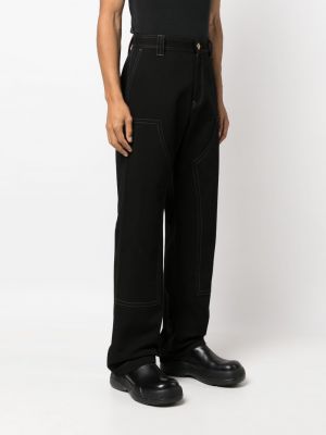 Bavlněné rovné kalhoty Versace černé