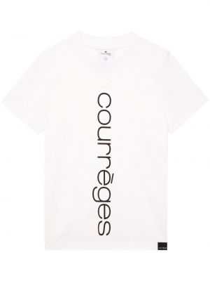 Bavlnené tričko s potlačou Courreges biela