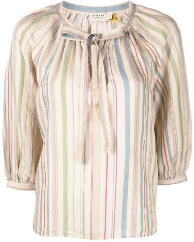 Svītrainas polo krekls ar apdruku Polo Ralph Lauren pelēks