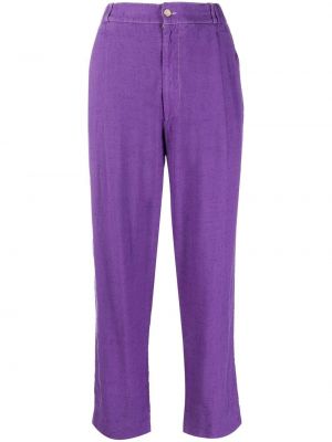 Plisirane ravne hlače Dolce & Gabbana Pre-owned vijolična